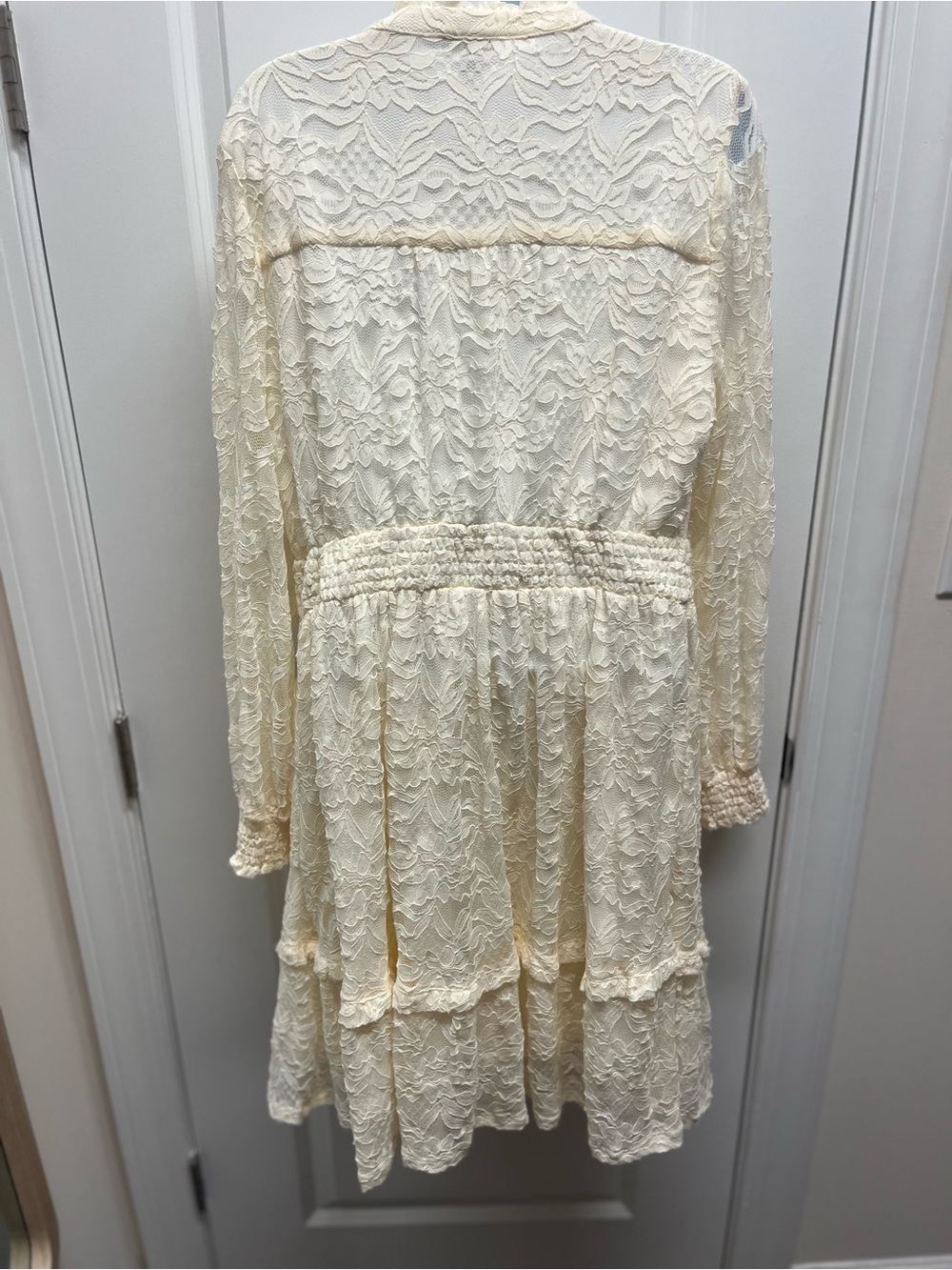 Torrid Mini Stretch Lace Tiered Dress Pristine Ivory White Plus Size 0 (12) NWT - Picture 5 of 10